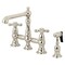 Kingston Brass KS7276AXBS English Country 8" Bridge Kitchen Faucet W/ Sprayer, Nickel KS7276AXBS - alternate 1